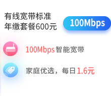100兆单宽带包年套餐